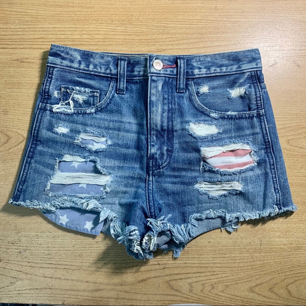 hollister distressed high-waisted shorts